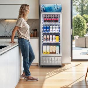 imageYITAHOME 6 CUFT Commercial Beverage Display Refrigerator with Single One Glass Door Drink Beer Fridge Cooler for Office Garage Bar Gym with Locking Led ampamp 2 Keys69 CUFT