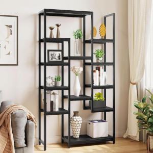 imageYITAHOME 6 Tier Gold Bookshelf 71 Tall Modern Free Standing Bookshelf with 12 Shelf Bookcase Faux Marble Open Display Storage Book Shelves for Living Room Bedroom Office Home Gold ampamp MarbleBlack