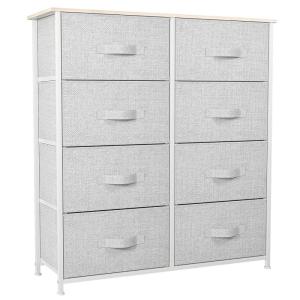imageYITAHOME 8Drawer Fabric Dresser Furniture Storage Tower Cabinet Organizer for Bedroom Living Room Hallway Closet Sturdy Steel Frame Wooden Top EasytoPull Fabric Bins Rustic BrownLight Greynew 2025