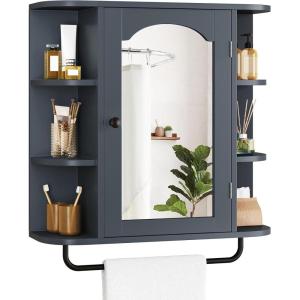 imageYITAHOME Bathroom Cabinet Medicine Cabinet Organizer Wall Mounted Cabinet with Mirror Door and Removable Shelf for Bathroom Living Room Laundry Bedroom Purplish BluePurplish Blue