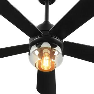 imageYITAHOME Ceiling Fans with Lights Unique Designs for Glass Lampshade and Fan Blades 42 Inch Modern Ceiling Fan 6 Speeds Reversible Quiet DC Motor Fan for Living Room Dining Room Bedroom Black