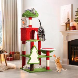 imageYITAHOME Christmas Cat Tree Tower for Indoor Cats 75in MultiLevel Cat Climbing Tower with Cat Condos Top Perches Hammock Sisal Scratching Posts and Board Kittens Play Activity Center54in