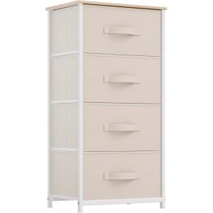 imageYITAHOME Dresser with 7 Drawers  Fabric Storage Tower Organizer Unit for Living Room Hallway  Sturdy Steel Frame Wooden Top ampamp Easy Pull Fabric BinsBcream White