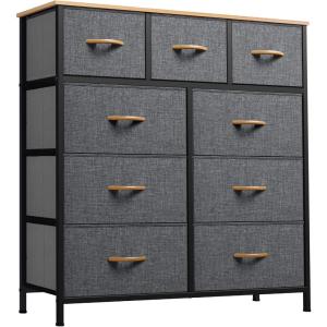 imageYITAHOME Dresser with 7 Drawers  Fabric Storage Tower Organizer Unit for Living Room Hallway  Sturdy Steel Frame Wooden Top ampamp Easy Pull Fabric BinsAcool Gray