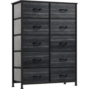 imageYITAHOME Dresser with 7 Drawers  Fabric Storage Tower Organizer Unit for Living Room Hallway  Sturdy Steel Frame Wooden Top ampamp Easy Pull Fabric BinsCharcoal Black Wood Grain