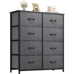 imageYITAHOME Dresser with 8 Drawers  Fabric Storage Tower Organizer Unit for Bedroom Living Room Hallway Closets  Sturdy Steel Frame Wooden Top ampamp Easy Pull Fabric Bins Charcoal