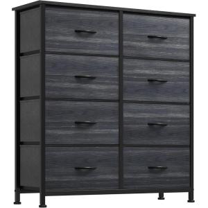imageYITAHOME Dresser with 8 Drawers  Fabric Tower for Bedroom Dresser ampamp Chest of Drawers Fabric Storage Tower Organizer Unit for Bedroom Hallway ClosetsBlack Grain Black Handle