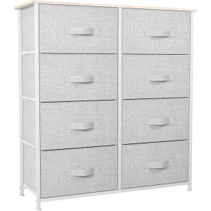 imageYITAHOME Dresser with 8 Drawers  Fabric Tower for Bedroom Dresser ampamp Chest of Drawers Fabric Storage Tower Organizer Unit for Bedroom Hallway ClosetsAlight Grey