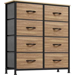 imageYITAHOME Dresser with 8 Drawers  Fabric Tower for Bedroom Dresser ampamp Chest of Drawers Fabric Storage Tower Organizer Unit for Bedroom Hallway ClosetsBurlywood Grain