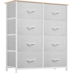 imageYITAHOME Dresser with 8 Drawers  Fabric Tower for Bedroom Dresser ampamp Chest of Drawers Fabric Storage Tower Organizer Unit for Bedroom Hallway ClosetsLight Greywhite Handlenew 2025
