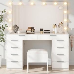 imageYITAHOME Dressing Table Set with Storage Stool ampamp Drawers