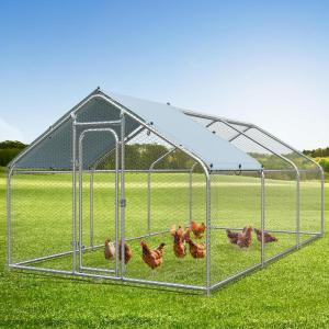 imageYITAHOME Large Metal Chicken Coop Walkin Poultry Cage Hen Run House Duck House Cage Coop with Waterproof and AntiUltraviolet Cover for Outdoor Back Yard Farm Use125L x 92W x 62H197x98x64