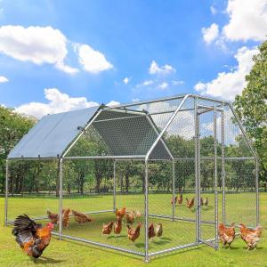 imageYITAHOME Large Metal Chicken Coop Walkin Poultry Cage Hen Run House Duck House Cage Coop with Waterproof and AntiUltraviolet Cover for Outdoor Back Yard Farm Use125L x 92W x 62H125x92x62