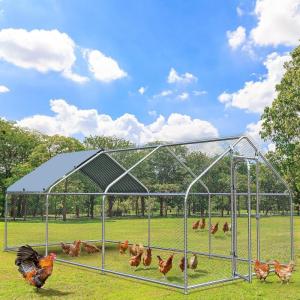 imageYITAHOME Large Metal Chicken Run Walkin Poultry Cage Hen Run House Duck House Rabbits Cage Spire Shaped Coop with Waterproof Cover for Outdoor Back Yard Farm Use3 Cages