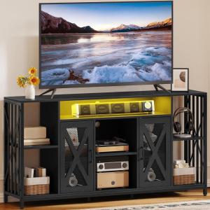 imageYITAHOME TV Stand for 7065 Inch TV 335 Tall TV Stands for Living Room Entertainment Center with Storage LED TV Stand with Power Outlets TV Media Console Cabinet GreyBlack
