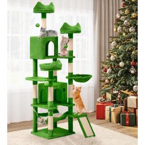 imageYITAHOME Tall Cat Tree for Indoor Cats 75 inch MultiLevel Cat Tower with Cat Condos Top Perches Sisal Ramp Scratching Posts Cozy Basket Hammocks Large Cat Pet Activity Structure Light GrayGreen