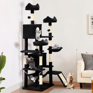 imageYITAHOME Tall Cat Tree for Indoor Cats 75 inch MultiLevel Cat Tower with Cat Condos Top Perches Sisal Ramp Scratching Posts Cozy Basket Hammocks Large Cat Pet Activity Structure Light GrayBlack