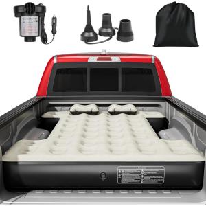 imageYITAHOME Truck Bed Air Mattress for 5558 ft FullSize Short Truck Beds Inflatable Car Mattress Bed with Pump Pillows Carry Bag ampamp Repair Kit for Outdoor Travel Camping BlackampampBrownBlack  Gray