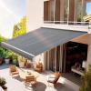 imageYITAHOME 10 x 8 Patio Retractable Awning Manual Retractable Outdoor Awning Sun Shade Shelter wManual Crank Handle for Deck Backyard Balcony Garden