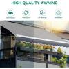 imageYITAHOME 10 x 8 Patio Retractable Awning Manual Retractable Outdoor Awning Sun Shade Shelter wManual Crank Handle for Deck Backyard Balcony Garden