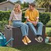 imageYITAHOME 100 Gallon Large Deck Box Outdoor Resin Storage Boxes for Patio Furniture Outdoor Cushions Garden Tools Water Resistant and LockableDark Brown