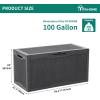 imageYITAHOME 100 Gallon Large Deck Box Outdoor Resin Storage Boxes for Patio Furniture Outdoor Cushions Garden Tools Water Resistant and LockableDark Gray