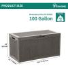 imageYITAHOME 100 Gallon Large Deck Box Outdoor Resin Storage Boxes for Patio Furniture Outdoor Cushions Garden Tools Water Resistant and LockableTaupe