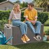 imageYITAHOME 100 Gallon Large Deck Box Outdoor Resin Storage Boxes for Patio Furniture Outdoor Cushions Garden Tools Water Resistant and LockableTaupe