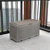 imageYITAHOME 100 Gallon Large Resin Deck Box Outdoor Storage with Cushion for Patio FurnitureOutdoor CushionsGarden and Pool SuppliesWaterproofLockableLight Brown