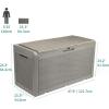 imageYITAHOME 100 Gallon Large Resin Deck Box Outdoor Storage with Cushion for Patio FurnitureOutdoor CushionsGarden and Pool SuppliesWaterproofLockableLight Brown