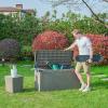 imageYITAHOME 100 Gallon Large Resin Deck Box Outdoor Storage with Cushion for Patio FurnitureOutdoor CushionsGarden and Pool SuppliesWaterproofLockableLight Brown