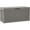 imageYITAHOME 100 Gallon Outdoor Storage Box Large Water Resistant Resin Deck Box Indoor Outdoor Lockable Storage Container for Patio Garden Cushions Tools Equipment TaupeTaupe