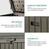 imageYITAHOME 100 Gallon Outdoor Storage Box Large Water Resistant Resin Deck Box Indoor Outdoor Lockable Storage Container for Patio Garden Cushions Tools Equipment TaupeLight Brown