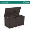imageYITAHOME 100 Gallon Outdoor Storage Box Large Water Resistant Resin Deck Box Indoor Outdoor Lockable Storage Container for Patio Garden Cushions Tools Equipment TaupeDark Brown