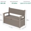 imageYITAHOME 100 Gallon Outdoor Storage Box Large Water Resistant Resin Deck Box Indoor Outdoor Lockable Storage Container for Patio Garden Cushions Tools Equipment TaupeBrown