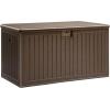 imageYITAHOME 100 Gallon Outdoor Storage Box Large Water Resistant Resin Deck Box Indoor Outdoor Lockable Storage Container for Patio Garden Cushions Tools Equipment TaupeDark Brown
