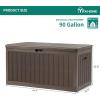 imageYITAHOME 100 Gallon Outdoor Storage Box Large Water Resistant Resin Deck Box Indoor Outdoor Lockable Storage Container for Patio Garden Cushions Tools Equipment TaupeDark Brown