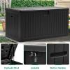 imageYITAHOME 100 Gallon Outdoor Storage Box Large Water Resistant Resin Deck Box Indoor Outdoor Lockable Storage Container for Patio Garden Cushions Tools Equipment TaupeBlack