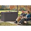 imageYITAHOME 100 Gallon Outdoor Storage Box Large Water Resistant Resin Deck Box Indoor Outdoor Lockable Storage Container for Patio Garden Cushions Tools Equipment TaupeBrown
