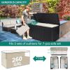 imageYITAHOME 100 Gallon Outdoor Storage Box Large Water Resistant Resin Deck Box Indoor Outdoor Lockable Storage Container for Patio Garden Cushions Tools Equipment TaupeBlack