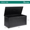 imageYITAHOME 100 Gallon Outdoor Storage Box Large Water Resistant Resin Deck Box Indoor Outdoor Lockable Storage Container for Patio Garden Cushions Tools Equipment TaupeBlack