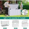 imageYITAHOME 100 Gallon Outdoor Storage Box Large Water Resistant Resin Deck Box Indoor Outdoor Lockable Storage Container for Patio Garden Cushions Tools Equipment TaupeWhite