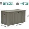 imageYITAHOME 100 Gallon Outdoor Storage Box Large Water Resistant Resin Deck Box Indoor Outdoor Lockable Storage Container for Patio Garden Cushions Tools Equipment TaupeLight Brown
