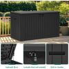 imageYITAHOME 100 Gallon Outdoor Storage Box Large Water Resistant Resin Deck Box Indoor Outdoor Lockable Storage Container for Patio Garden Cushions Tools Equipment TaupeGrayishBlack