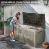 imageYITAHOME 100 Gallon Outdoor Storage Box Large Water Resistant Resin Deck Box Indoor Outdoor Lockable Storage Container for Patio Garden Cushions Tools Equipment TaupeBrown