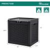 imageYITAHOME 100 Gallon Outdoor Storage Box Large Water Resistant Resin Deck Box Indoor Outdoor Lockable Storage Container for Patio Garden Cushions Tools Equipment TaupeBlack