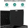 imageYITAHOME 100 Gallon Outdoor Storage Box Large Water Resistant Resin Deck Box Indoor Outdoor Lockable Storage Container for Patio Garden Cushions Tools Equipment TaupeBlack