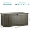 imageYITAHOME 100 Gallon Outdoor Storage Box Large Water Resistant Resin Deck Box Indoor Outdoor Lockable Storage Container for Patio Garden Cushions Tools Equipment TaupeLight Brown