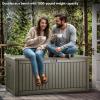imageYITAHOME 100 Gallon Outdoor Storage Box Large Water Resistant Resin Deck Box Indoor Outdoor Lockable Storage Container for Patio Garden Cushions Tools Equipment TaupeLight Brown
