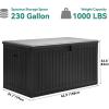 imageYITAHOME 100 Gallon Outdoor Storage Box Large Water Resistant Resin Deck Box Indoor Outdoor Lockable Storage Container for Patio Garden Cushions Tools Equipment TaupeBlack